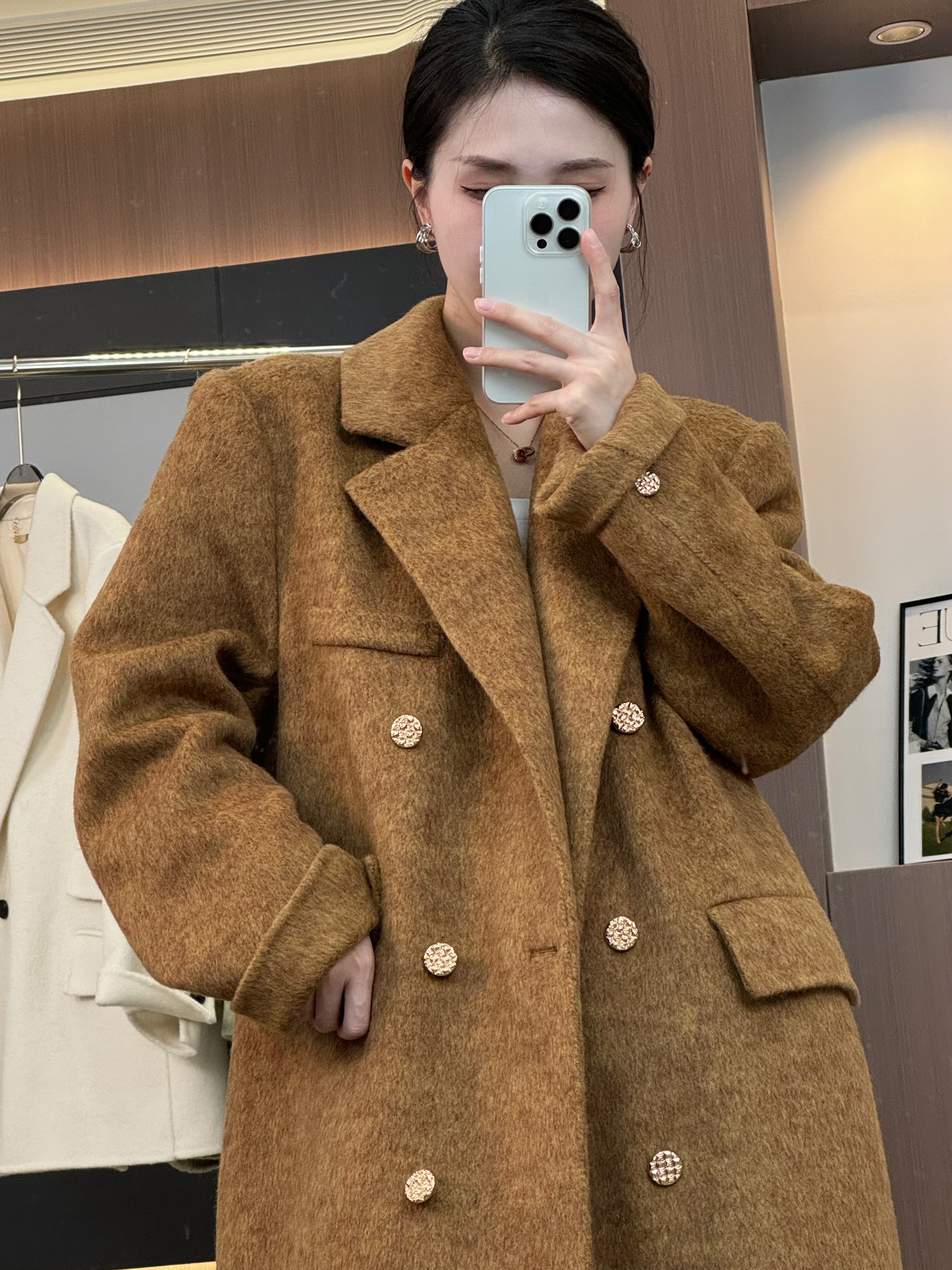 【北海道】张大贤自选高定专属-薄荷曼波宽松双层加厚双面呢大衣