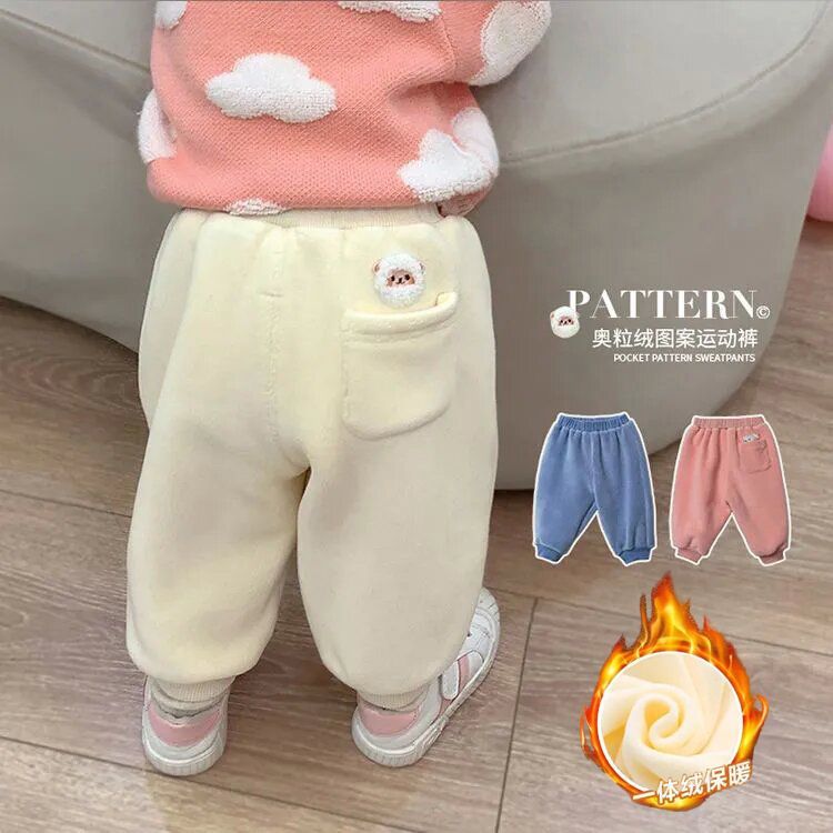 秋冬裤女宝宝绒裤子冬装新款婴儿保暖裤加厚小童休闲棉质外穿女童