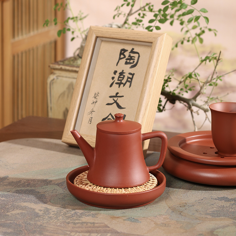 潮州朱泥手拉开运壶迷你三杯功夫小茶壶纯手工中式全手工复古茶壶