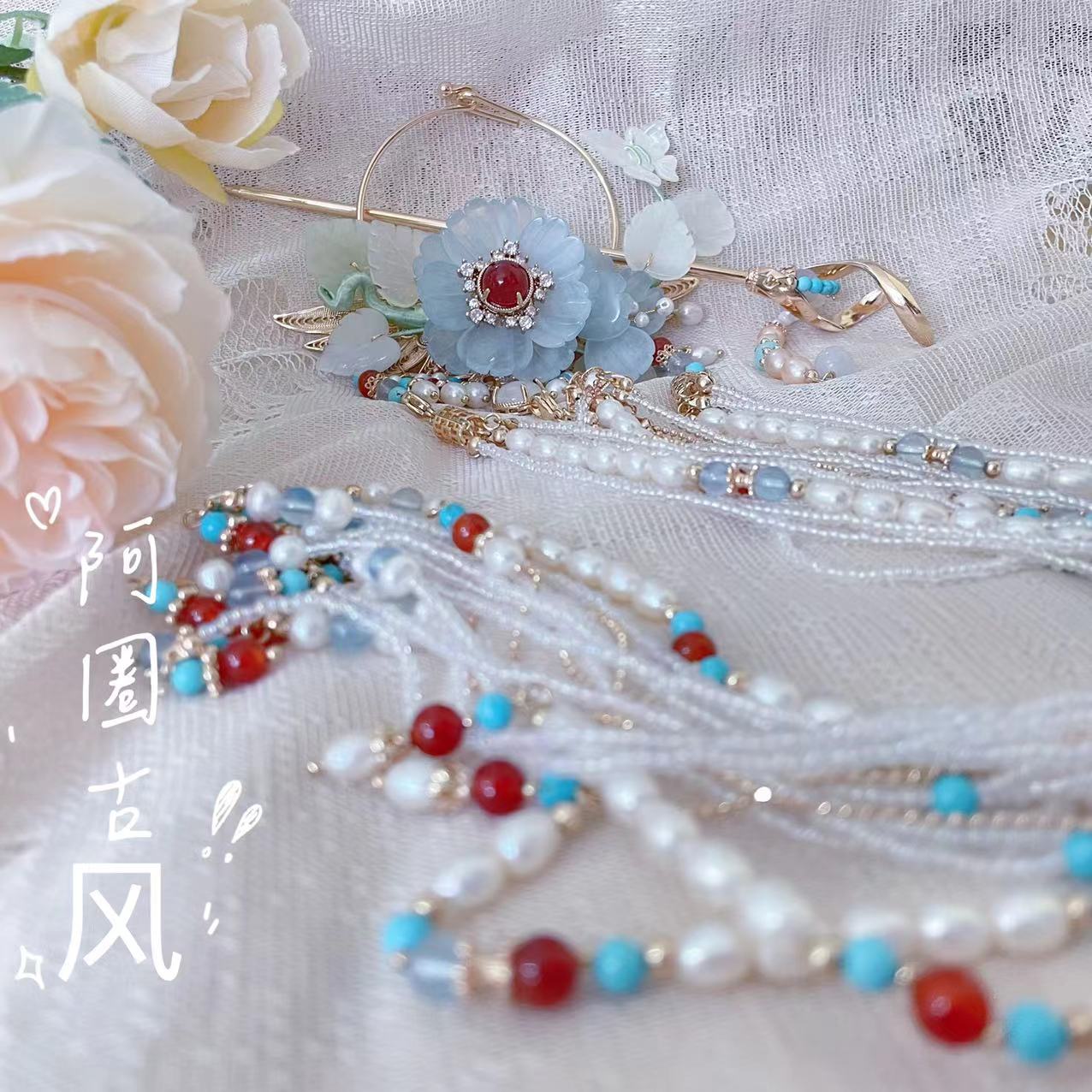 古风饰品汉服配饰发环发簪流苏仙气手工设计