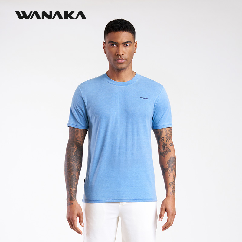 WANAKA美利奴羊毛短袖T恤男透气速干运动户外成衣染色复古可机洗
