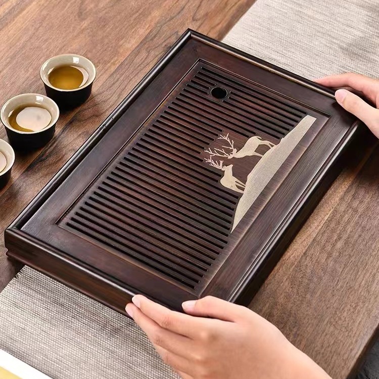 家用茶盘 重竹储水型长方形茶台 创意休闲小茶盘