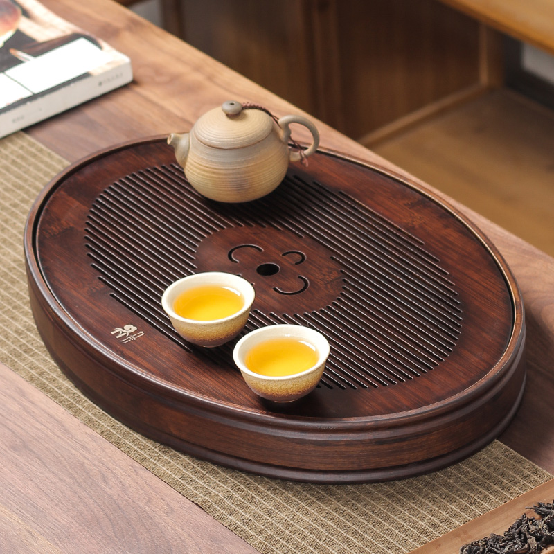 家用茶盘竹制储水式茶台休闲简约侘寂风办公茶海