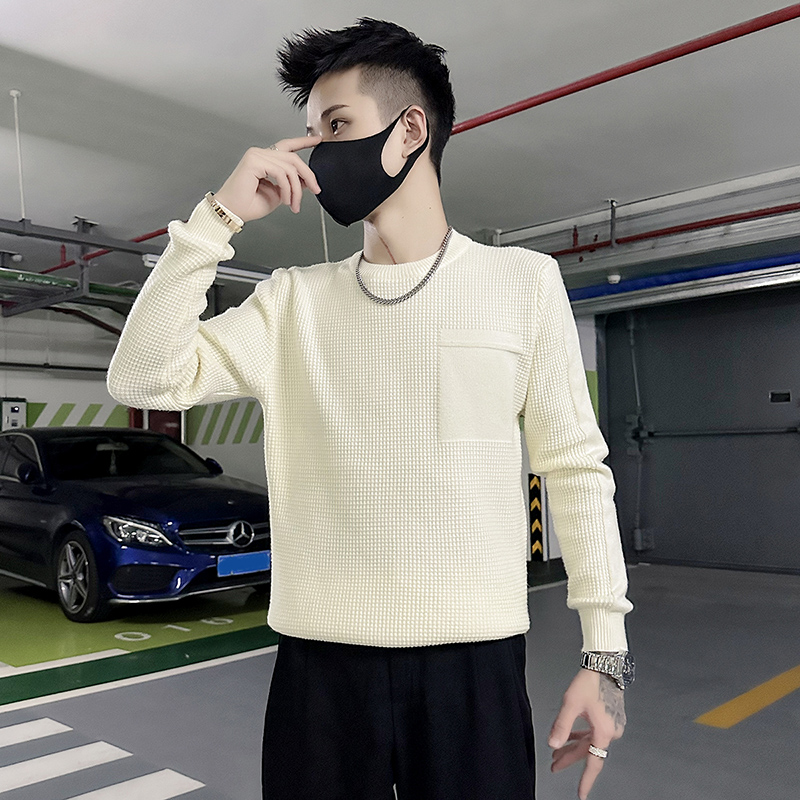 男士毛衣冬季圆领针织衫冬装2024新款爆款纯色百搭长袖打底毛线衣