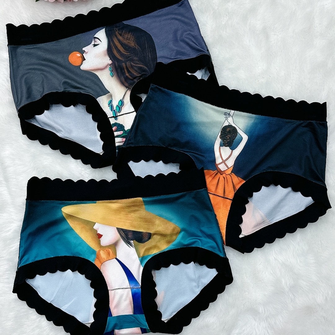 【三条装】冰丝内裤女士无痕短裤性感女款图大码夏季舒适内裤洋气