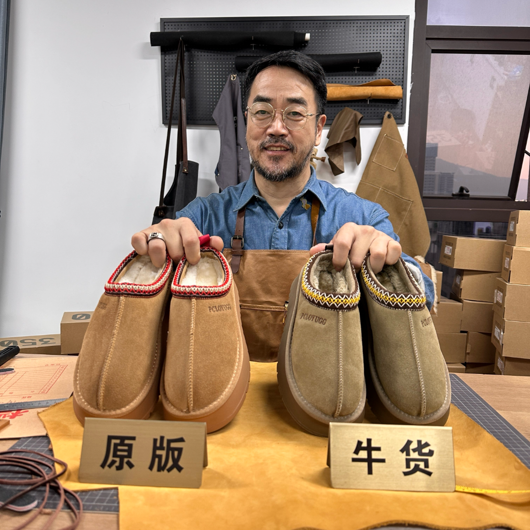 牛皮版雪地靴女款2024新款秋冬厚底外穿加绒保暖棉拖包头半拖鞋女