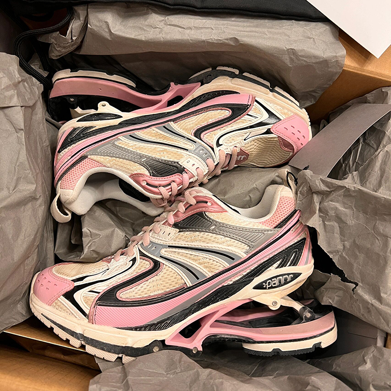 巴黎弹簧鞋悬浮减震2024新款秋冬厚底内增高透气休闲运动老爹鞋女