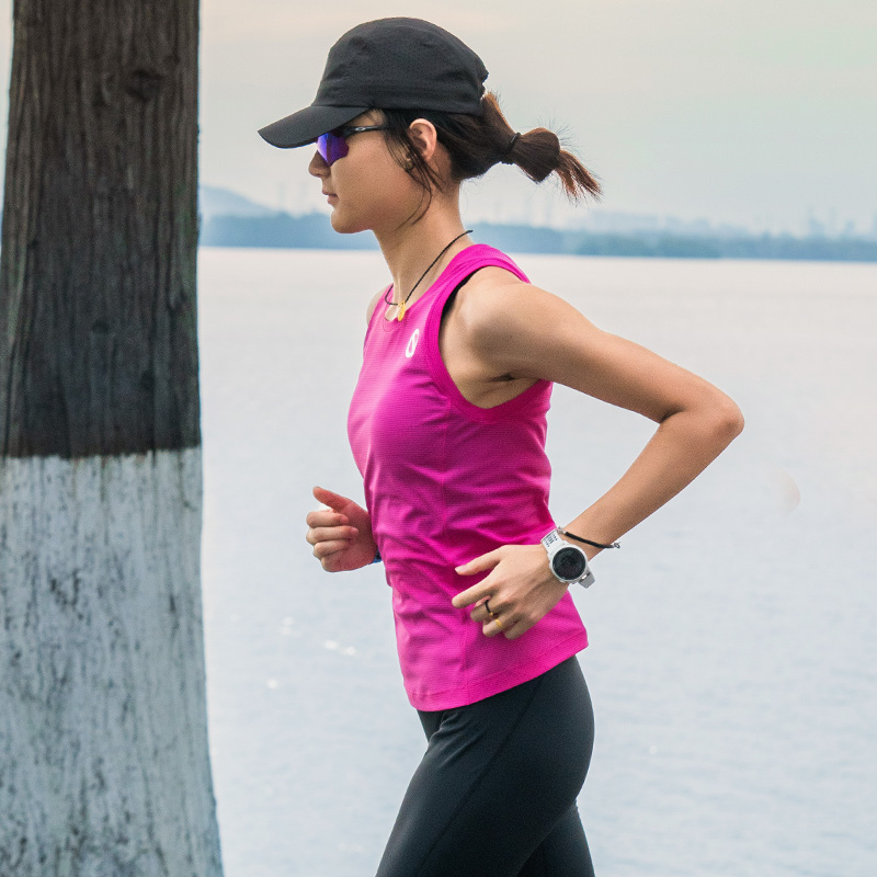 轻功呼吸方格训练跑步背心轻量速干女透气跑步背心运动背心