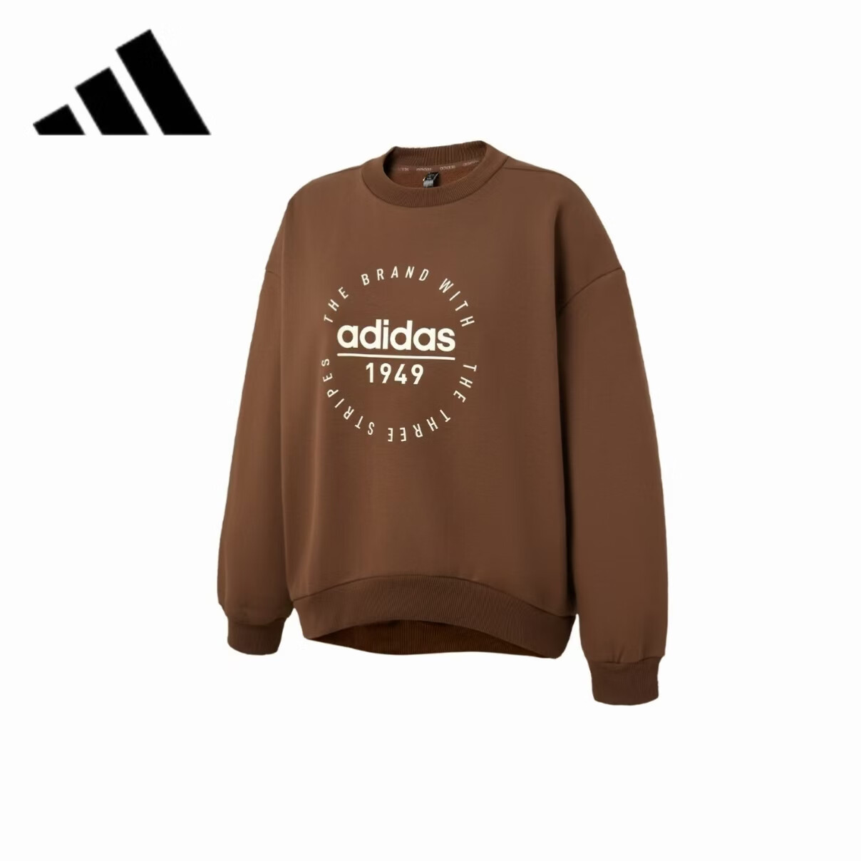 阿迪达斯圆领卫衣女装2025冬季新款户外加绒保暖防寒套头衫JX9410