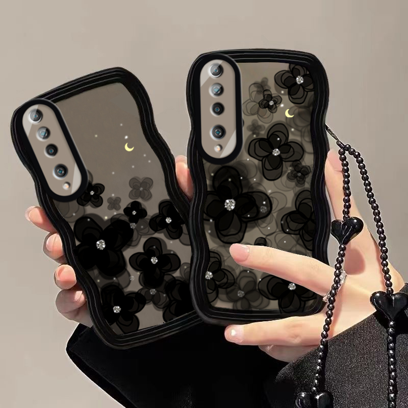 小米10手机壳黑色山茶花10S网红女款ins风新款硅胶软壳防摔全包潮