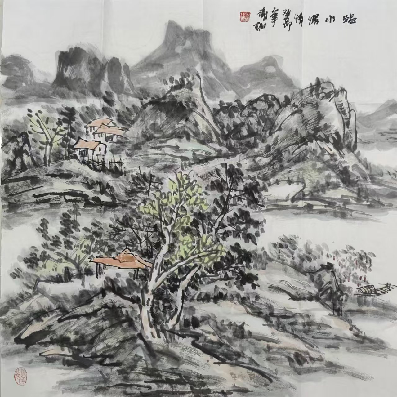 谢赫老师国画斗方作品