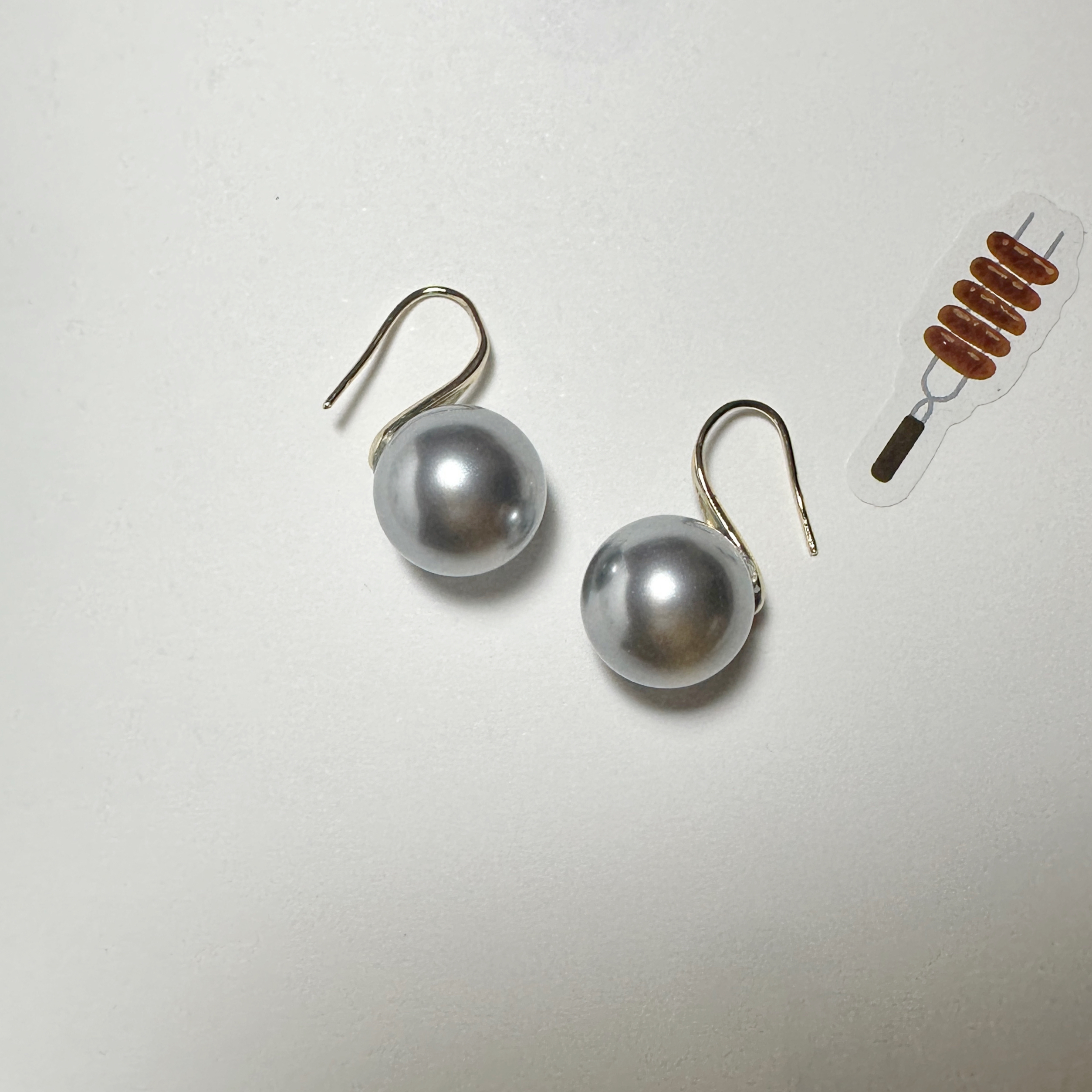 合金仿珍珠耳饰 【大灰珠】豹豹法式珠宝 仿珍珠合金耳饰