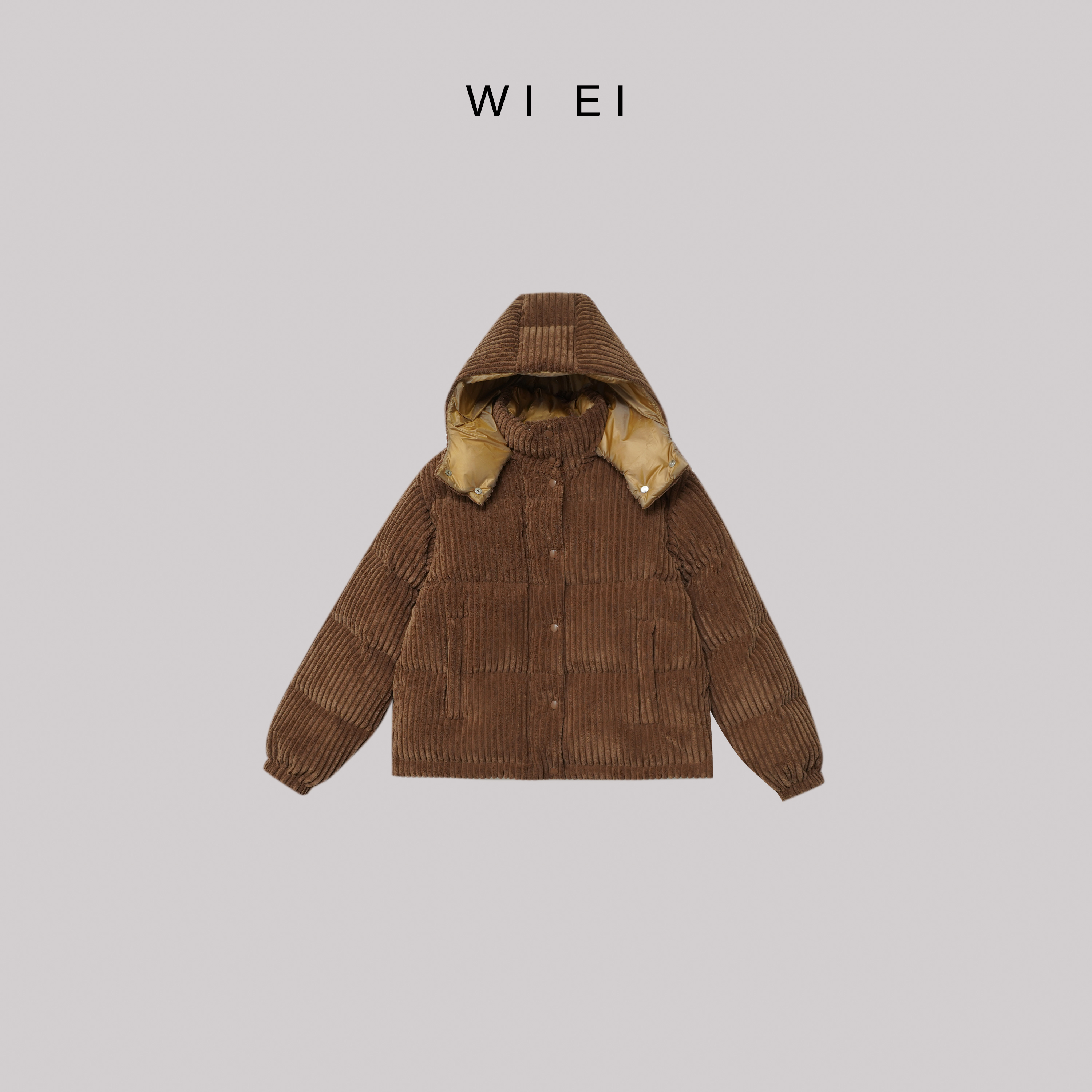 《WI EI》舒芙蕾*安心绒90白鹅绒 灯芯条连帽 羽绒服 23924