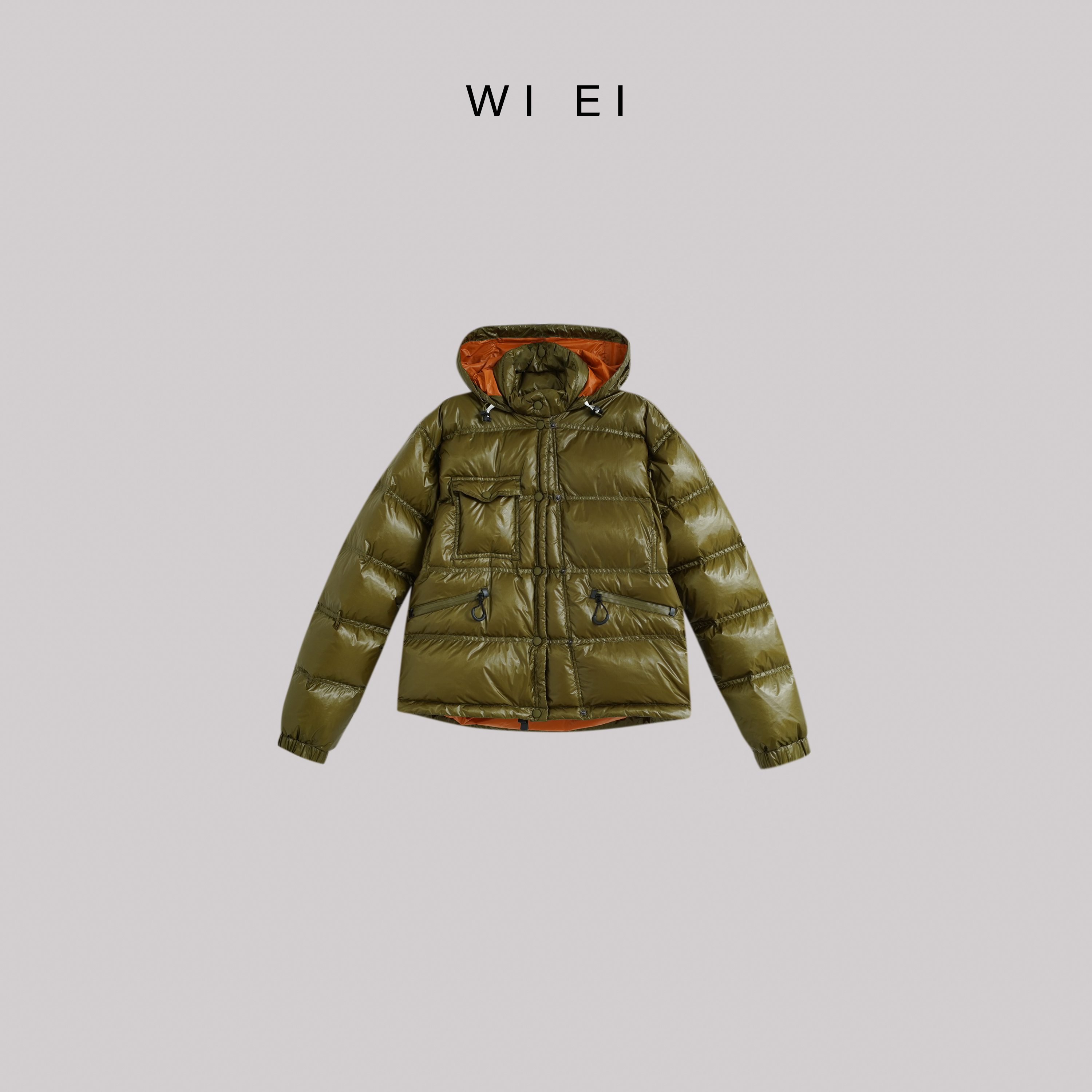 《WI EI》安心绒 鹅绒 防风户外 设计感连帽立领 撞色羽绒服 23548