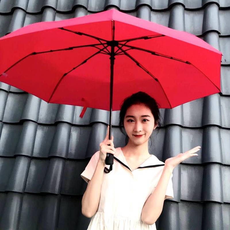 全自动红伞结婚新娘大红色婚礼出嫁折叠女晴雨两用防晒太阳伞婚庆