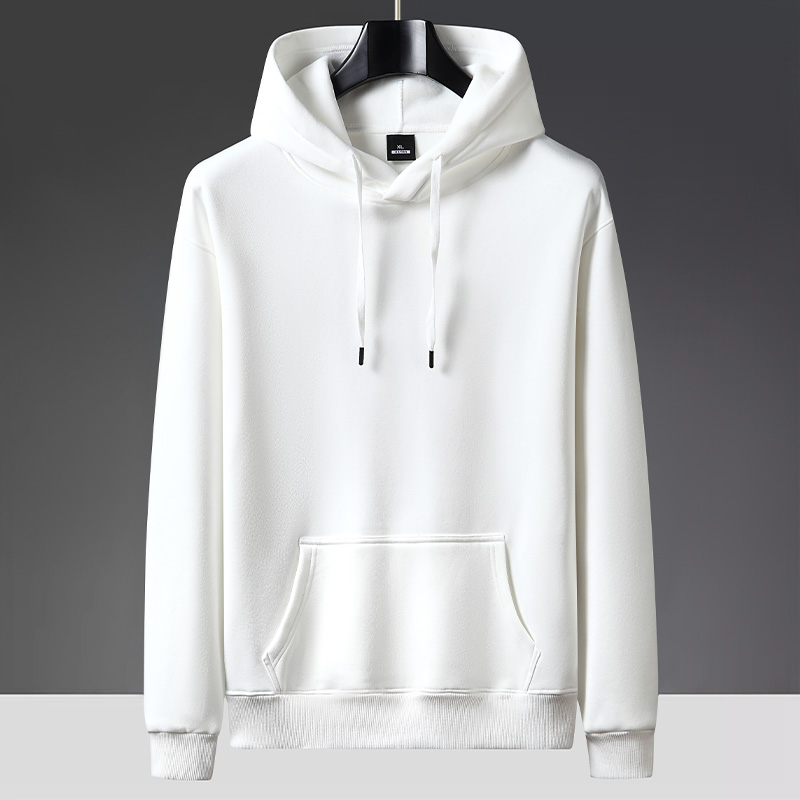 【加绒】长袖银狐绒连帽卫衣男百搭秋冬新款宽松潮牌纯色休闲上衣
