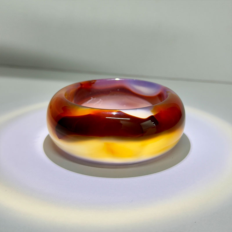 【红衣悟道】天然巴西老油红衣使者烛火象形加宽加厚玛瑙手镯60圈