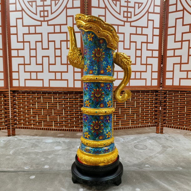 精品紫铜胎掐丝珐琅景泰蓝多穆丝壶