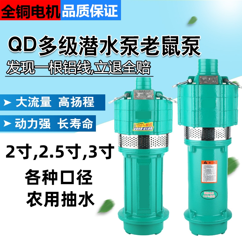2寸两寸半多级潜水泵高扬程大流量多叶轮河水机井灌溉滴灌喷灌