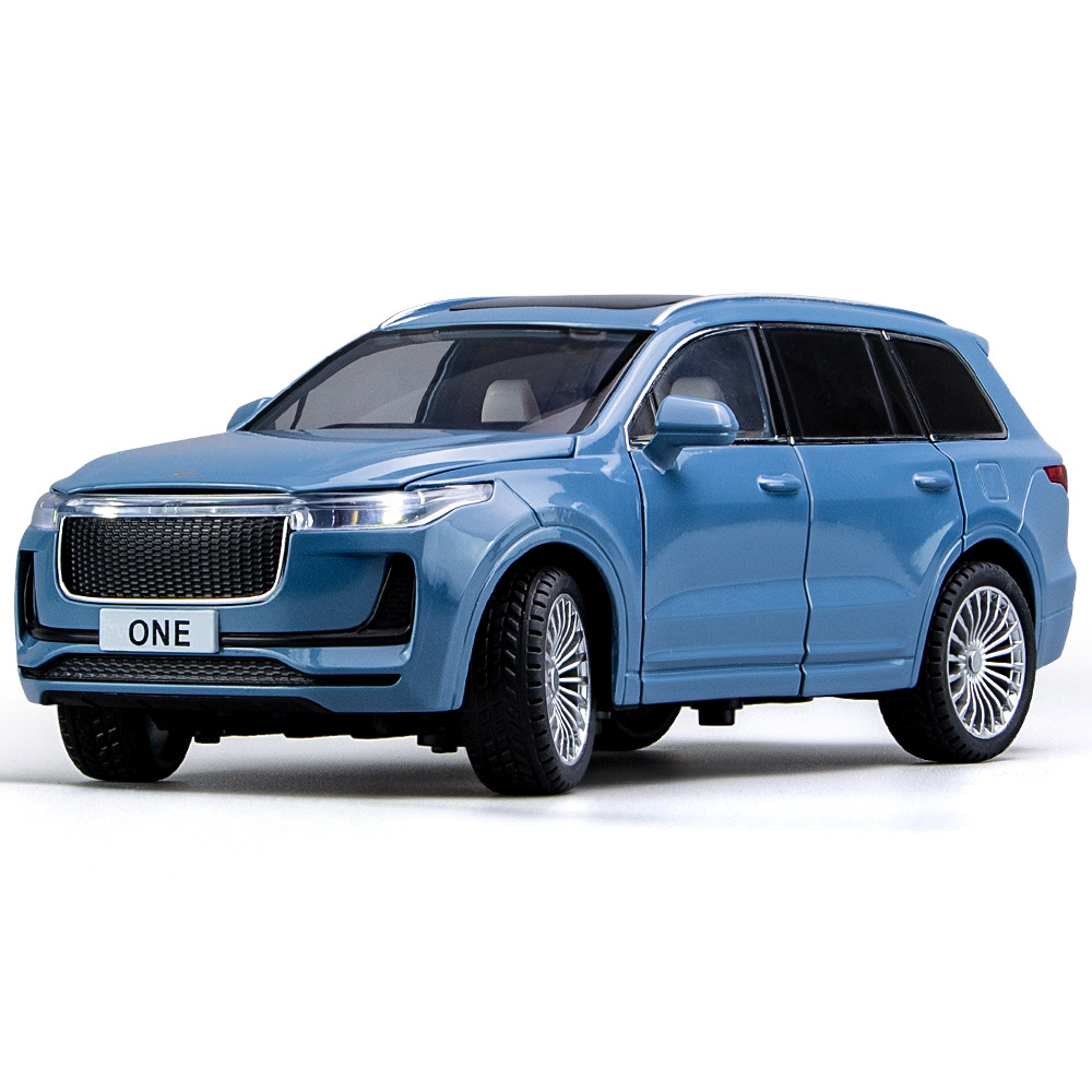 智能语音1:24理想L9ONE蔚來ES6合金车模型声光开门回力转向避震