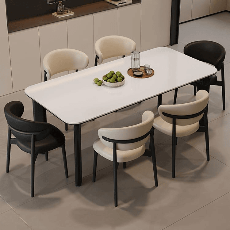 意式轻奢岩板餐桌椅家用小户型现代简约长方形饭桌依诺餐桌家用