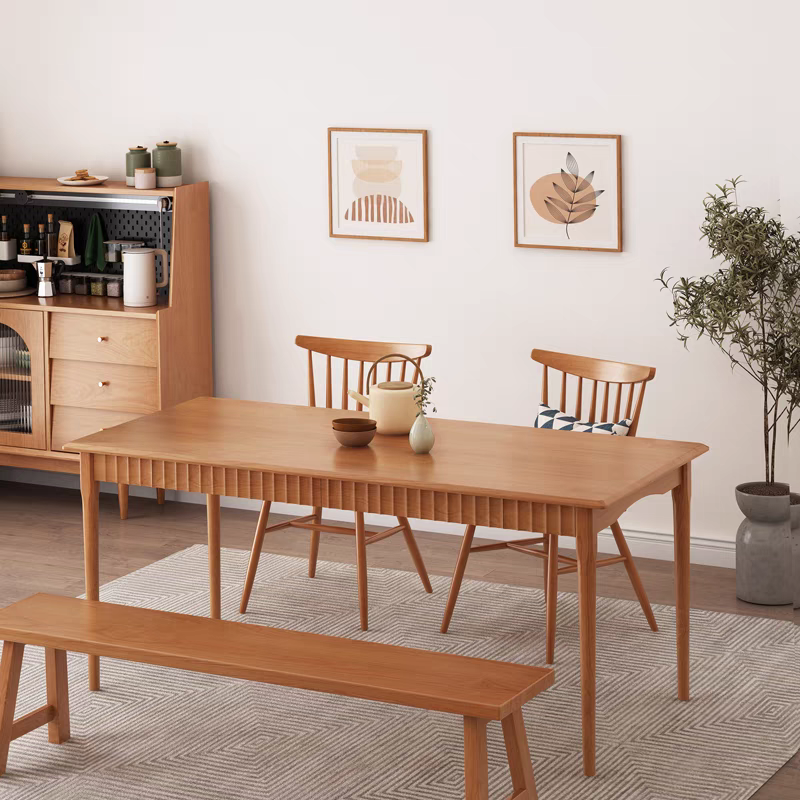 胡桃木集美餐桌拆装家用餐桌客厅简约北欧日式餐厅长方形饭桌子