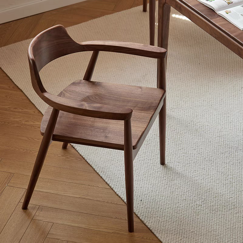 【广岛椅】北美黑胡桃新中式家用简约阳台办公北欧书房书桌椅