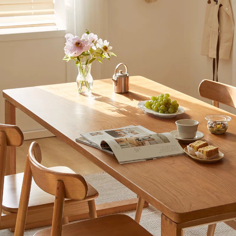 北美风莫比恩餐桌客厅家用简约北欧日式餐厅长方形饭桌子