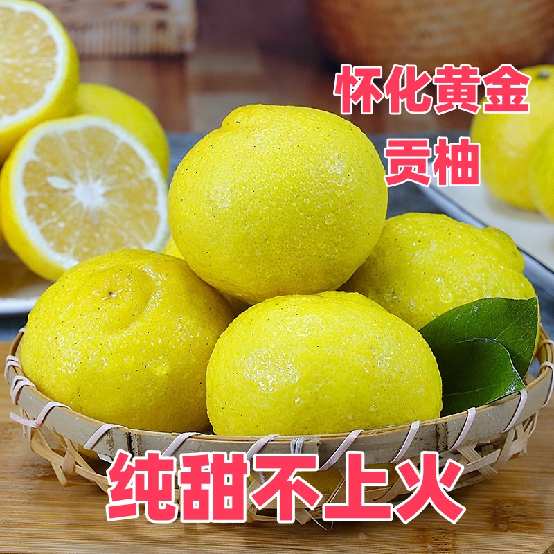 黄金贡柚湖南怀化正宗岩垅春香桔象山青新鲜甜洪江雪峰山精选柑橘
