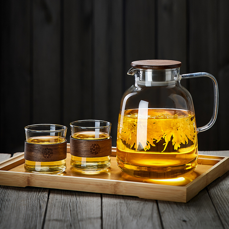 玻璃茶壶单壶耐高温茶水分离泡茶壶透明花茶壶家用烧水壶茶具套装
