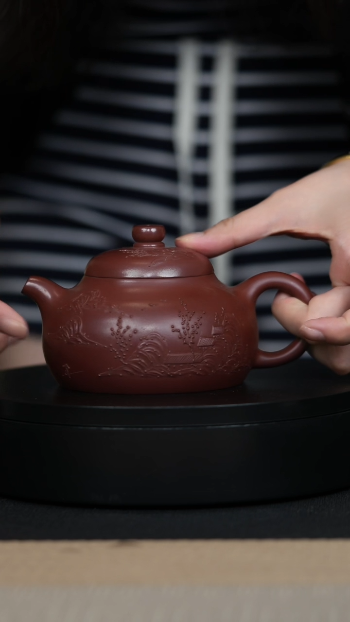 【闪购商品】紫砂茶壶075 泥绘玉乳壶 手工紫砂壶