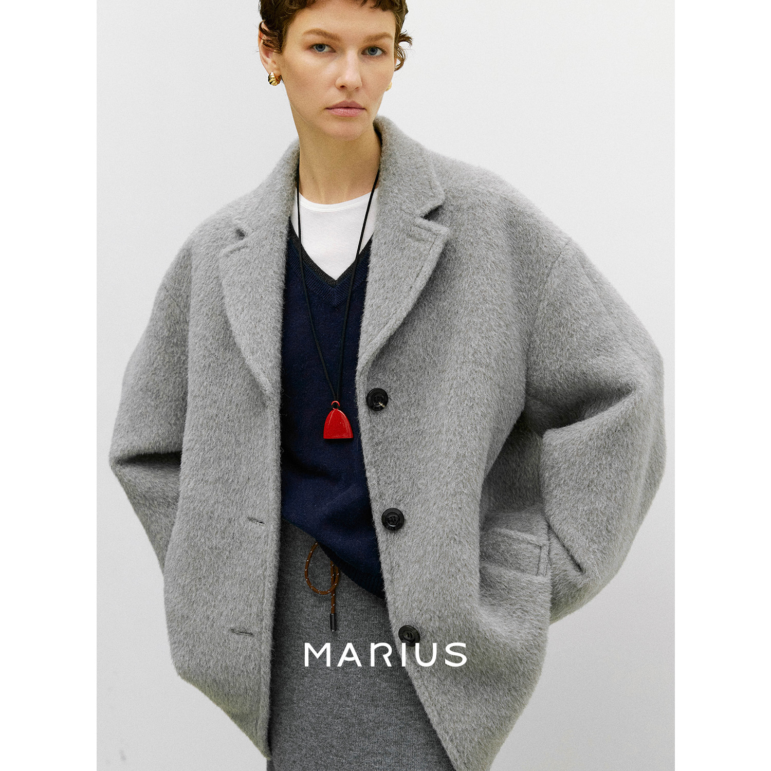 MARIUS“小领大衣”王炸口碑巴卡系列之秘鲁INCA羊驼毛短大衣