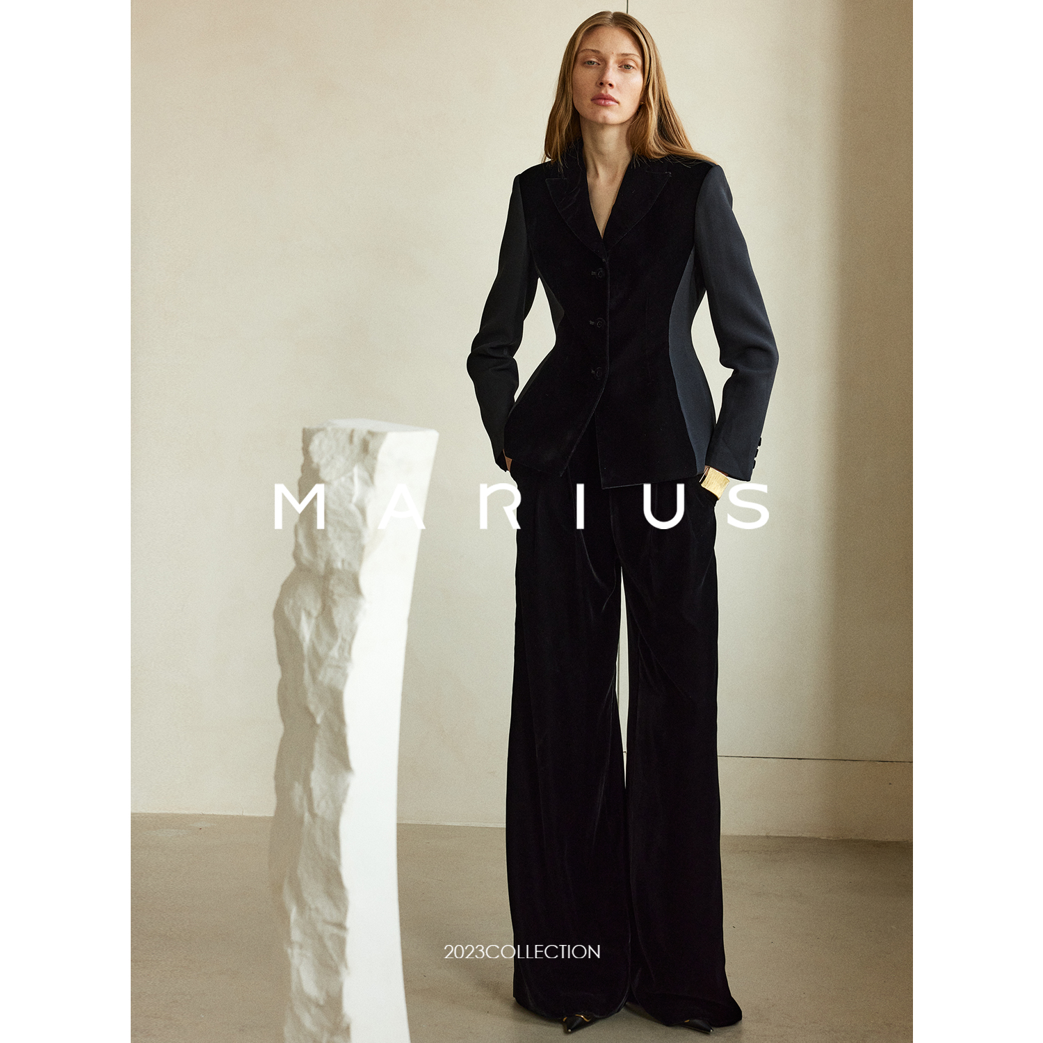 MARIUS"丝滑套"奢牌42mm复古拼接气质西服