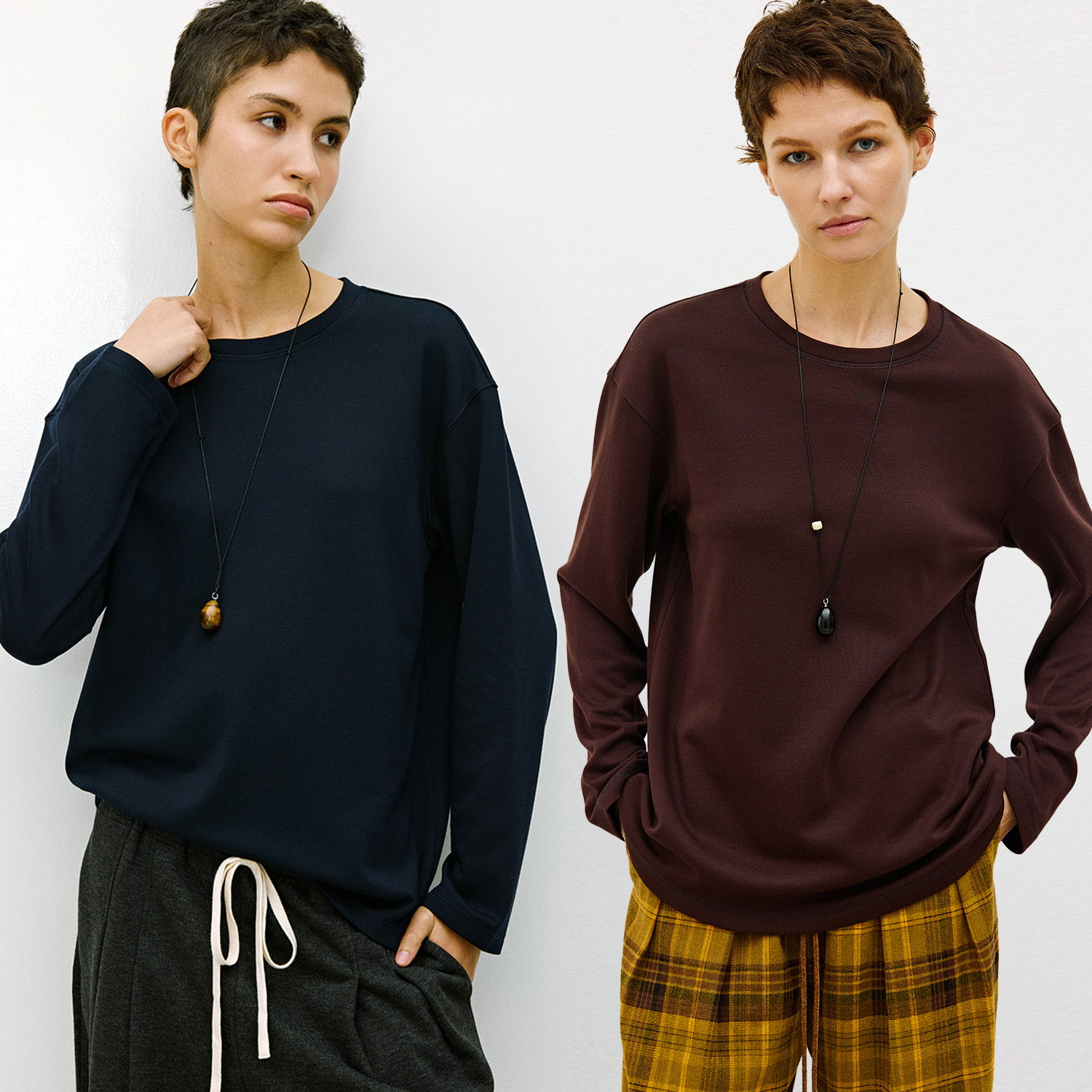 MARIUS“新卷王 2.0”经典Naia醋酸抓绒佰搭实穿休闲时尚打底衫T 恤