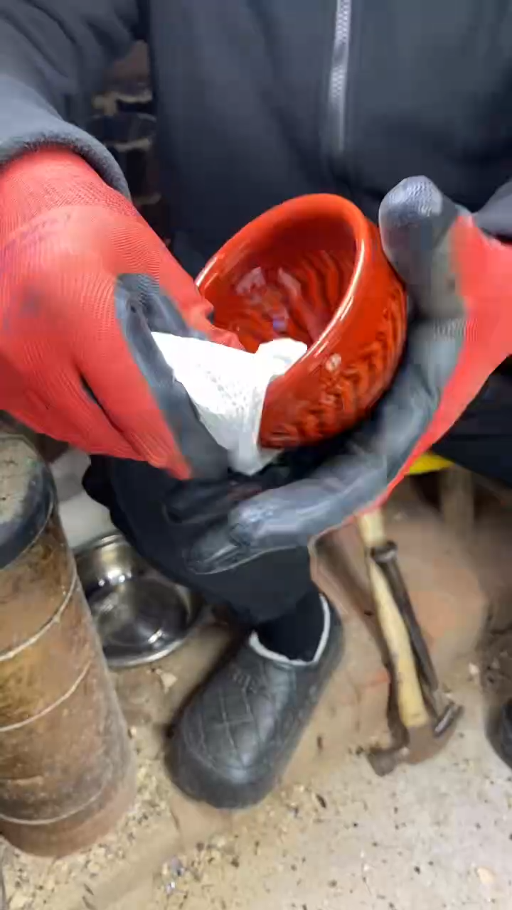 【闪购商品】陶瓷红跳刀 A 将军盏（配礼盒证书）