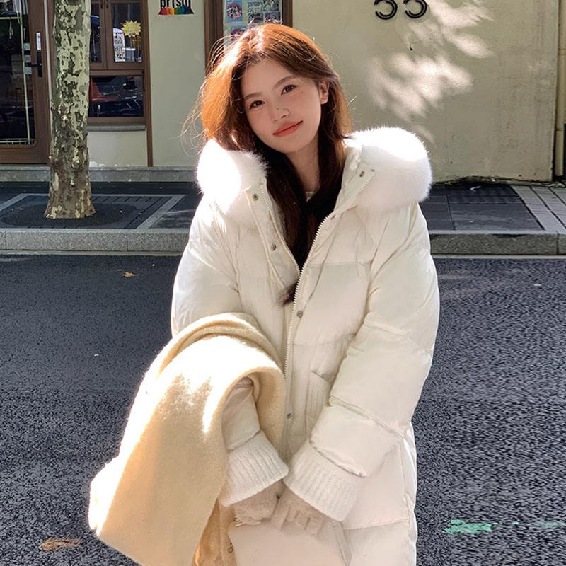 90白鸭绒羽绒服女中长款过膝2025年冬季新款今年流行爆款加厚外套