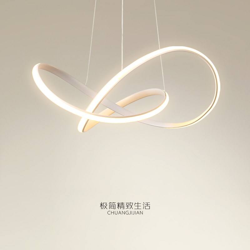 创意极简风灯具餐厅现代简约北欧吧台卧室网红餐桌饭厅环形吊灯