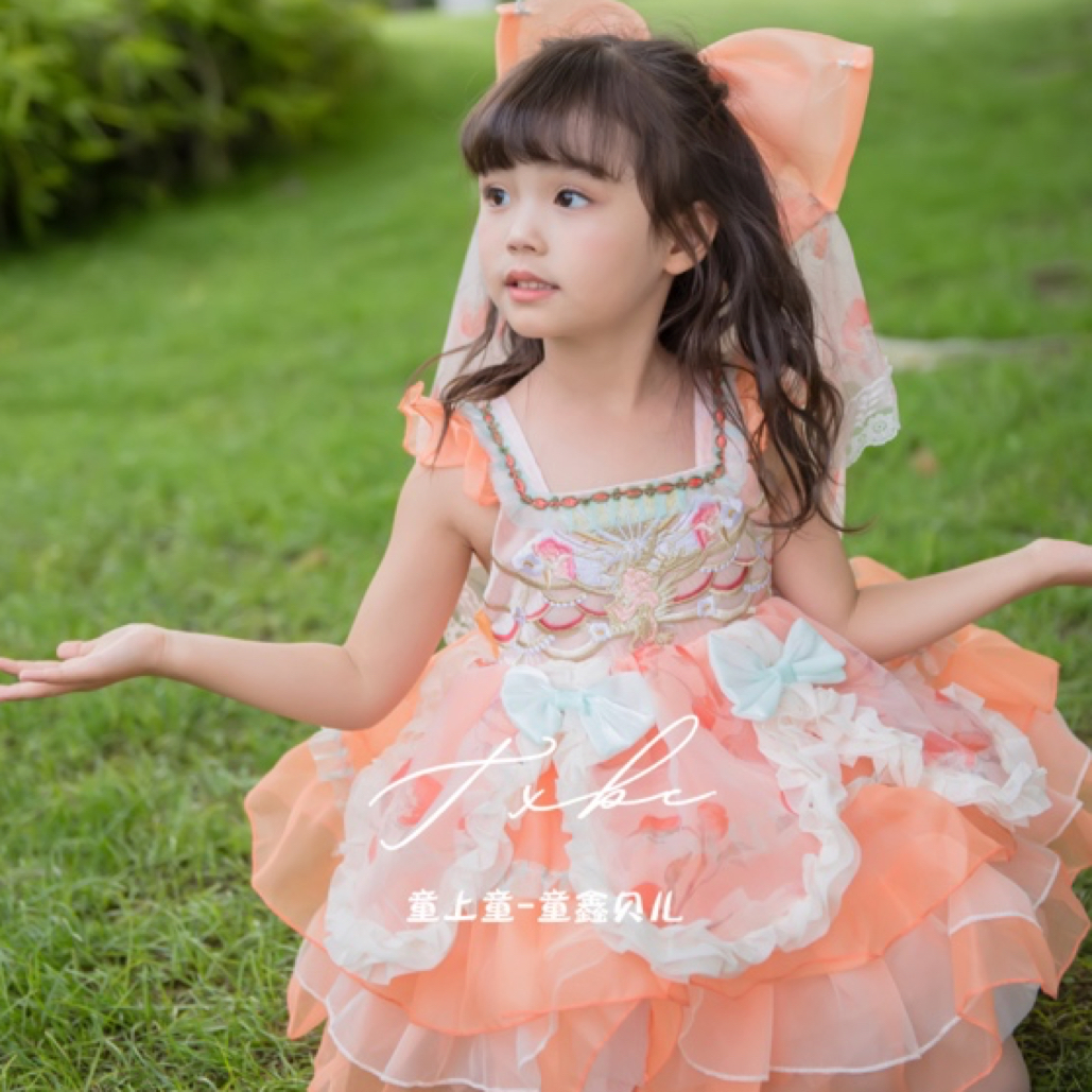 .四季.【柿柿如意】.女童洛丽塔新款四季龙生牡丹柿柿如意公主裙