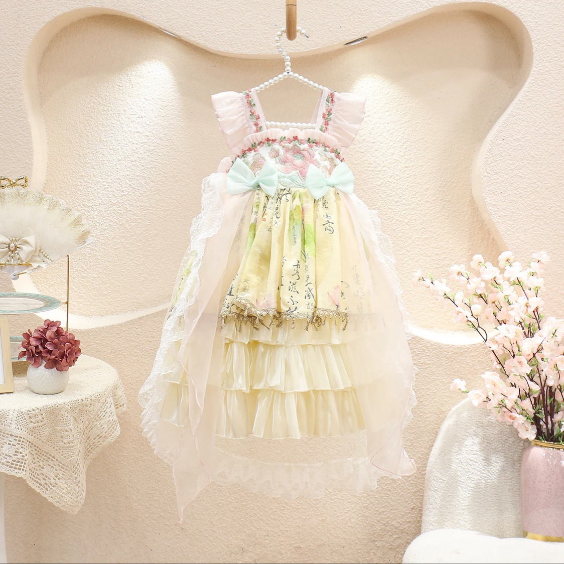 .四季.【烟雨江南】.女童国风四季款洛丽塔背带裙超仙公主裙