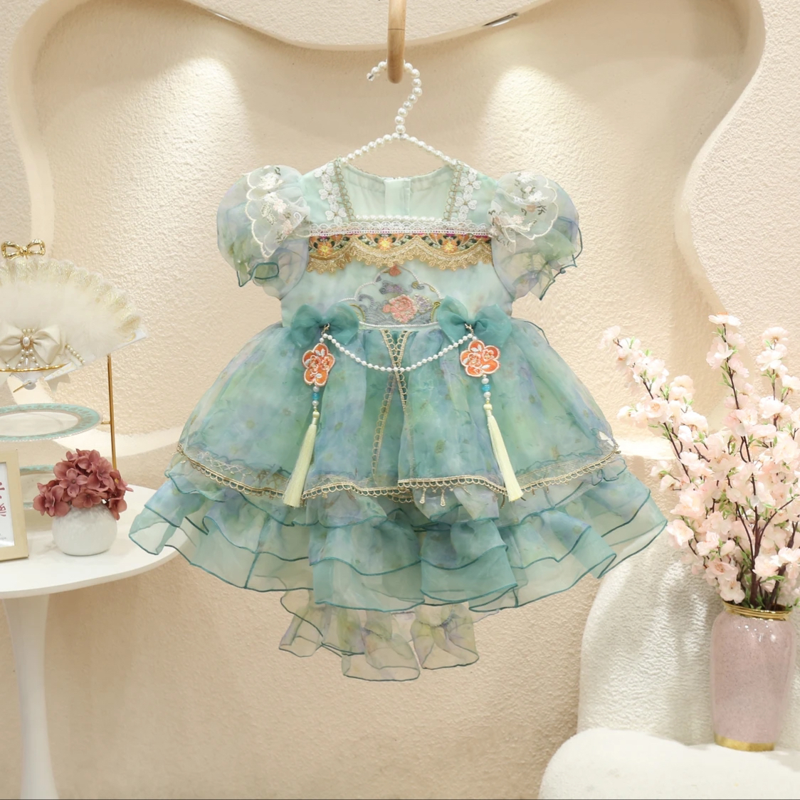 .夏至.【青青子衿】.女童清风徐来国风款公主裙