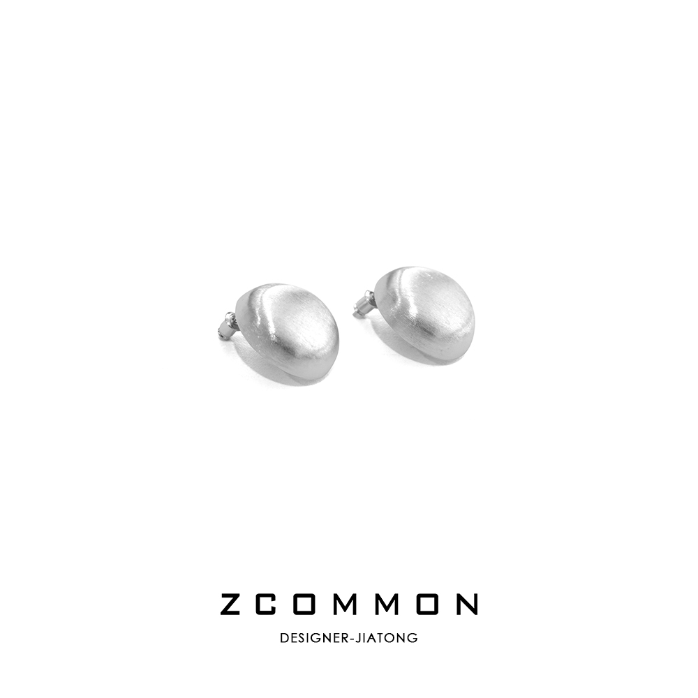 设计师嘉桐 非金属锦纶耳饰 磨砂拉丝法式气质耳钉耳环 2411057