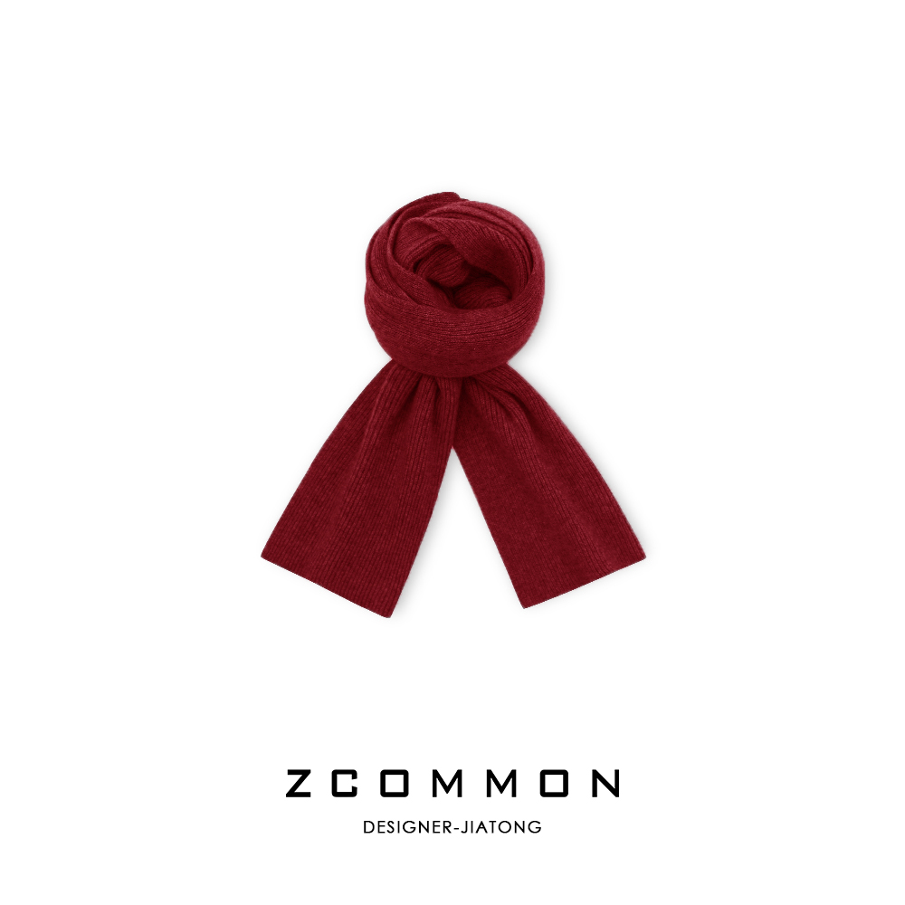 无品牌羊绒围巾纯色休闲百搭保暖简约围巾秋冬针织围巾 2311047