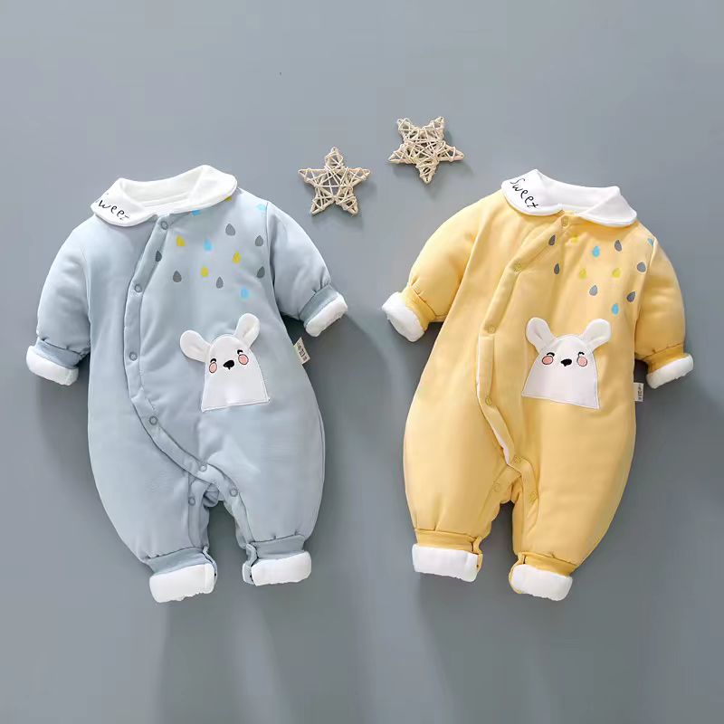 二号链接加厚新生儿冬季爬服连体衣婴幼儿