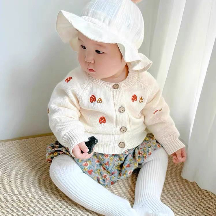 婴儿开衫针织2023新款宝宝春秋男女宝宝外套洋气女童儿童公主毛衣