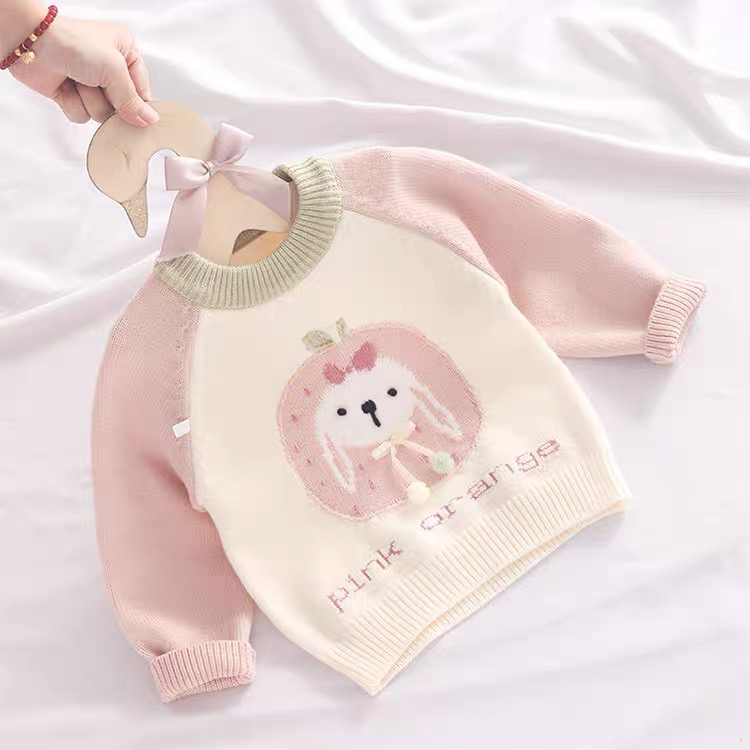 女童毛衣2025新款卡通加绒中小童秋冬装洋气儿童针织内搭甜美套头