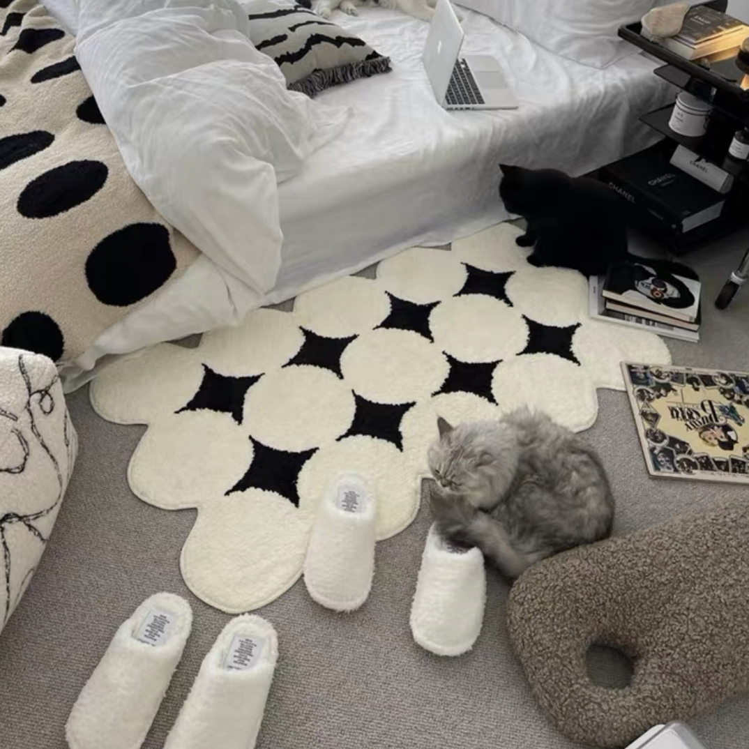 法式 奶油粉 床边浴室地垫70*100