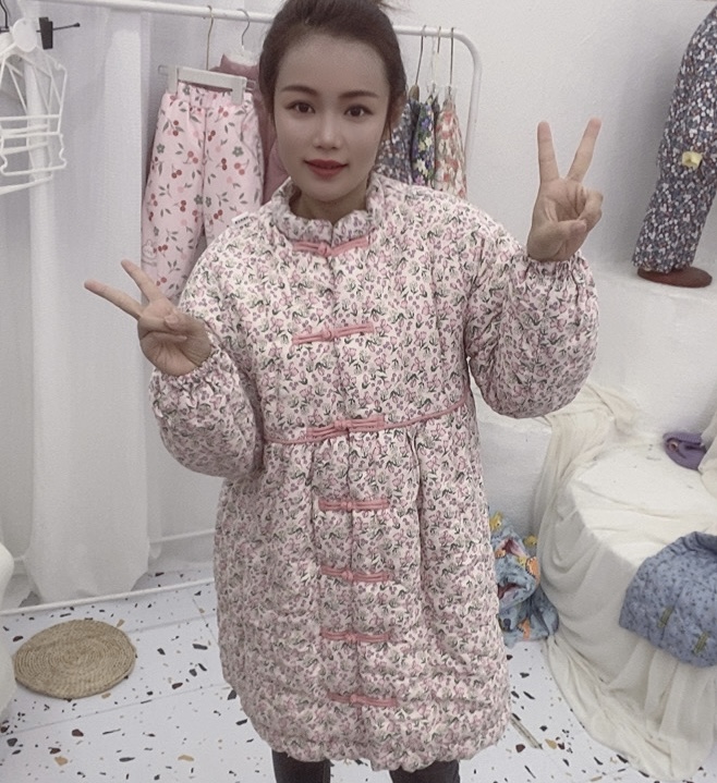 女士长款棉花棉袄