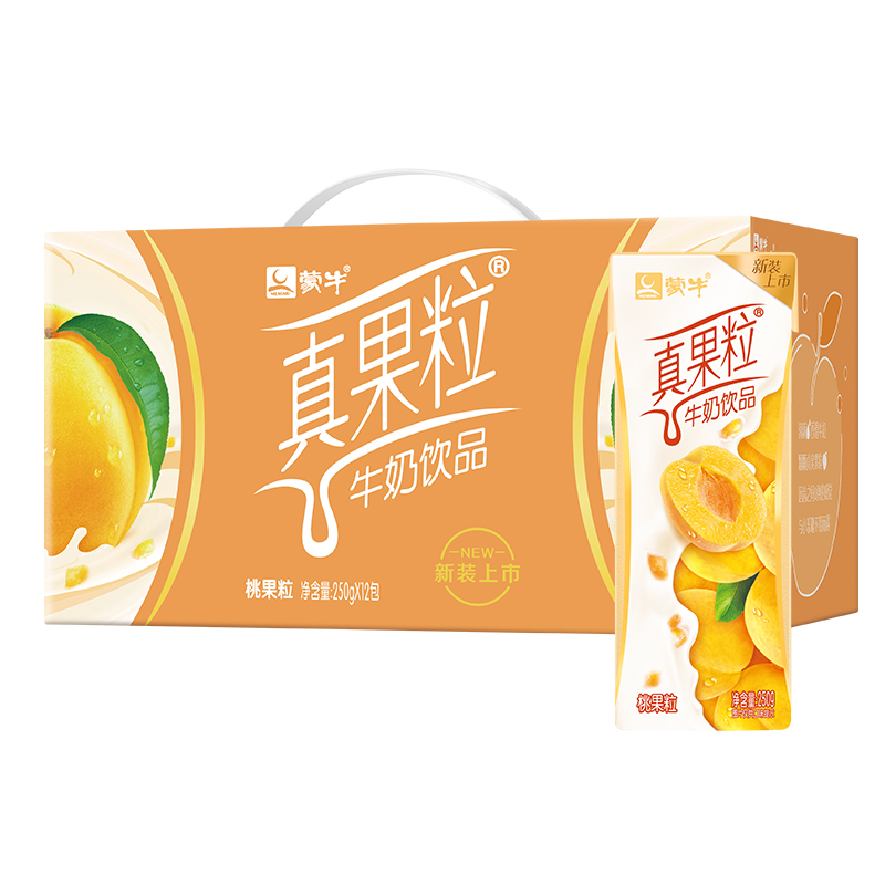 蒙牛真果粒黄桃果粒（250g*12盒）/箱 8909