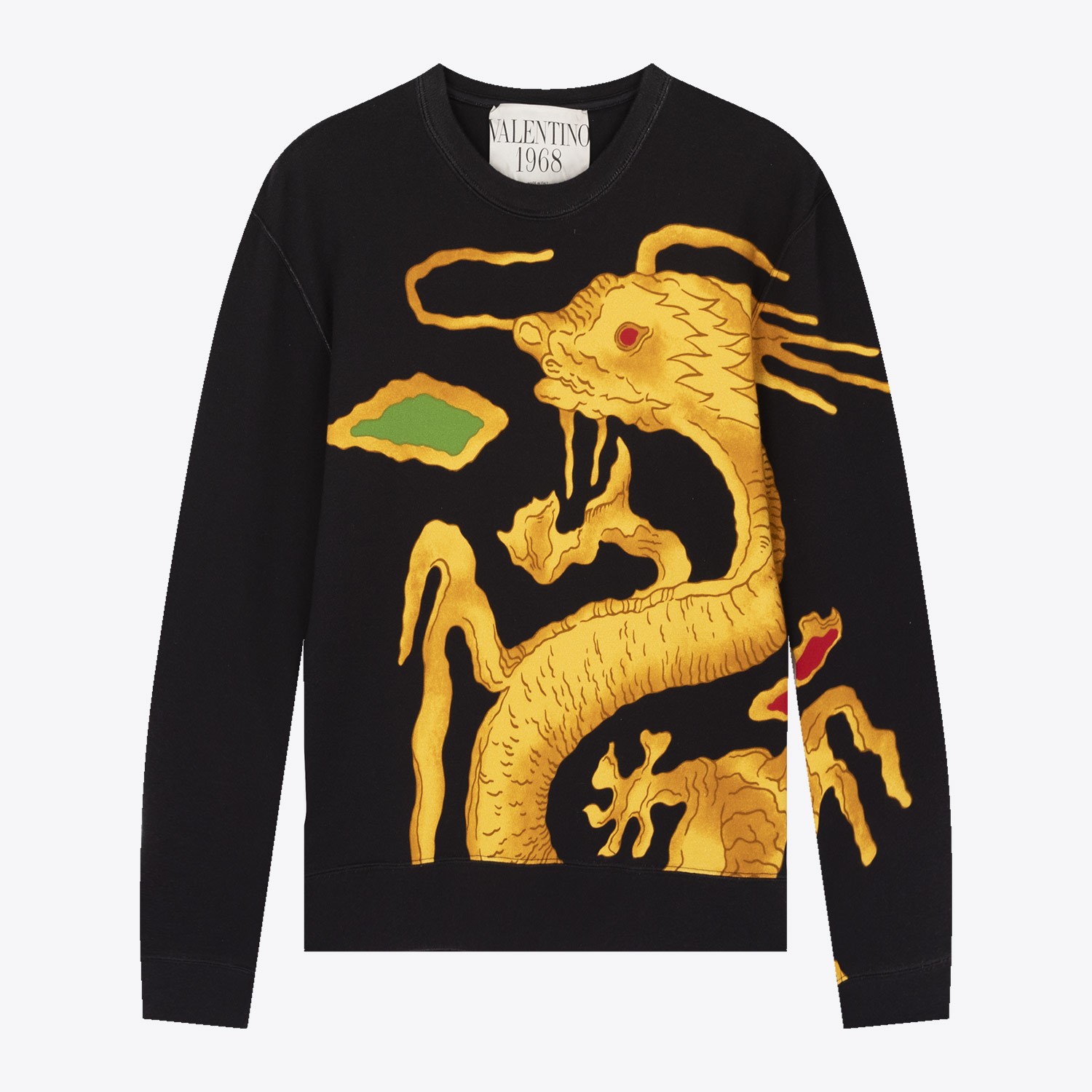 未使用 Valentino/华伦天奴 男士黑色时尚金龙印花休闲卫衣