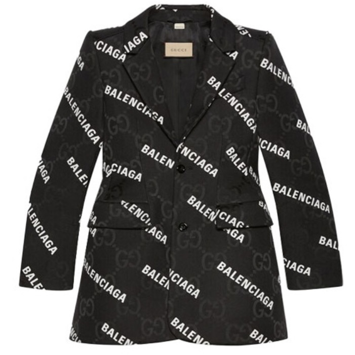 全新未使用 Balenciaga/巴黎世家 剪标联名字母印花西装外套
